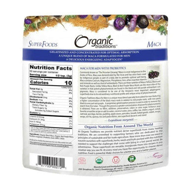 Organic Traditions Maca Men's With Probiotics Powder 150 g