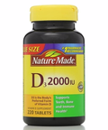 Nature Made D3 2000 IU Tablets 220 ea