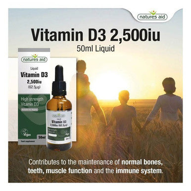 Natures Aid Vitamin D3 2500 IU Liquid 50 ml