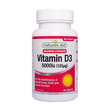 Natures Aid Vitamin D3 5000 IU Tablets 60's