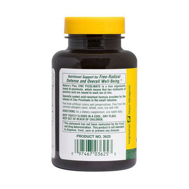 Natures Plus High Potency Zinc Picolinate With B6 120 Tablets