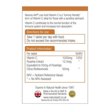 Natures Aid Vitamin C 1000 mg Low Acid Tablets 180's