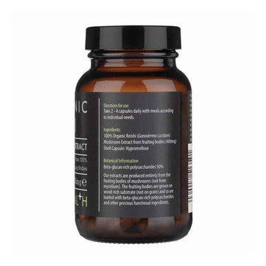 Kiki Health Organic Reishi Mushroom Extract Vegetarian Capsules 60's