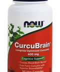 Now Foods CurcuBrain 400 mg, 50 Veg Capsules