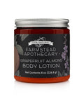 Farmstead Apothecary 100% Natural Body Lotion with Organic Safflower Oil, Organic Sunflower Oil & Organic Vitamin E Oil, Grapefruit Almond 8 oz
