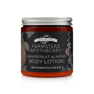 Farmstead Apothecary 100% Natural Body Lotion with Organic Safflower Oil, Organic Sunflower Oil & Organic Vitamin E Oil, Grapefruit Almond 8 oz