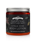 Farmstead Apothecary 100% Natural Body Lotion with Organic Safflower Oil, Organic Sunflower Oil & Organic Vitamin E Oil, Citrus Rose 8 OZ