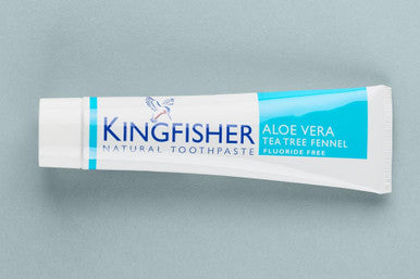 Kingfisher Aloe Vera Tea Tree Fennel Natural Toothpaste Fluoride Free 100ml (Light Blue)