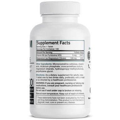 Bronson Magnesium Citrate with Vitamin B6 100 Count