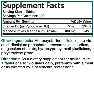 Bronson Magnesium Citrate with Vitamin B6 100 Count