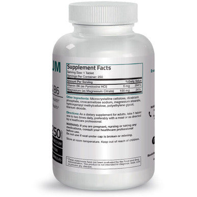 Bronson Magnesium Citrate with Vitamin B6 250 Count