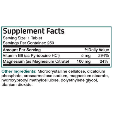 Bronson Magnesium Citrate with Vitamin B6 250 Count