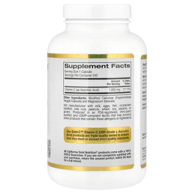California Gold Nutrition Gold C, Vitamin C, 1,000 mg, 240 Veggie Capsules