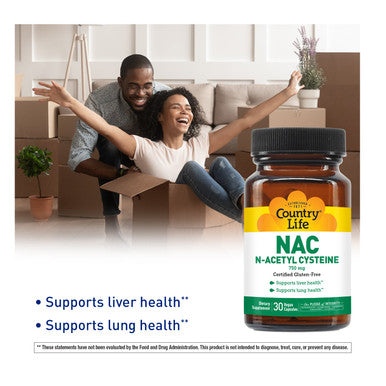 Country Life NAC, N-Acetyl Cysteine 750 mg