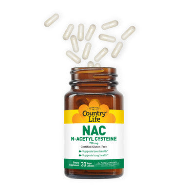 Country Life NAC, N-Acetyl Cysteine 750 mg