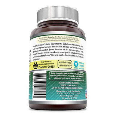 Amazing Formulas Biotin Supplement - 10,000mcg - 200 Veggie Capsules (Non-GMO, Gluten Free) -Supports Healthy Hair, Skin & Nails