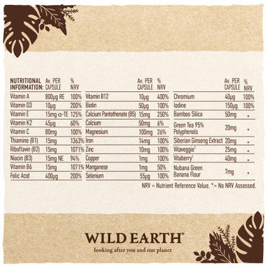Wild Earth Multivitamin & Minerals for Women 30's