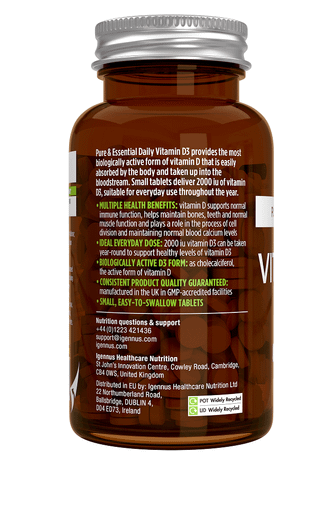 Igennus Pure & Essential Daily Vitamin D3 2000Iu 365'S