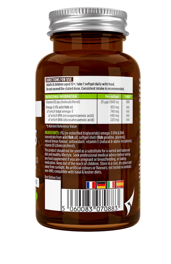 Igennus Pure & Essential Omega-3 Wild Fish Oil & Vitamin D3 60's
