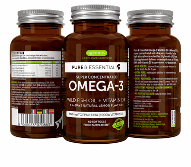 Igennus Pure & Essential Omega-3 Wild Fish Oil & Vitamin D3 60's