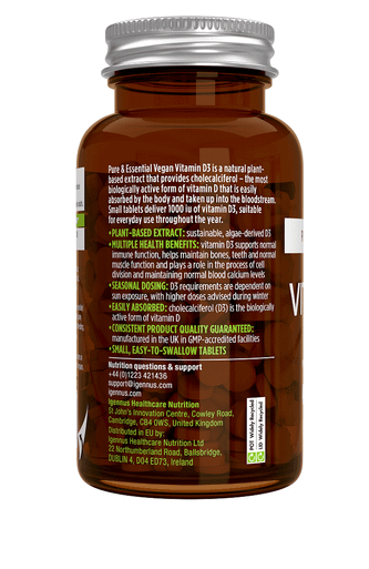 Igennus Pure & Essential Vegan Vitamin D3 1000 Iu 365'S