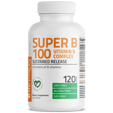 Bronson Super Vitamin B 100 Complex Sustained Release 120 Count