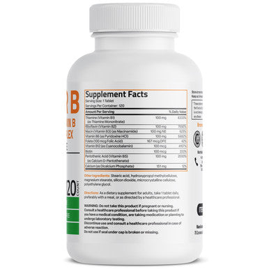 Bronson Super Vitamin B 100 Complex Sustained Release 120 Count
