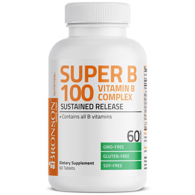 Bronson Super Vitamin B 100 Complex Sustained Release 60 Count