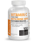 Bronson Vitamin C Ascorbic Acid Sustained Release with Rose Hips - 1,000 mg 100 Count