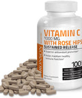 Bronson Vitamin C Ascorbic Acid Sustained Release with Rose Hips - 1,000 mg 100 Count