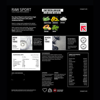 Raw Sport Plant protein & BCAA Vanilla 924g