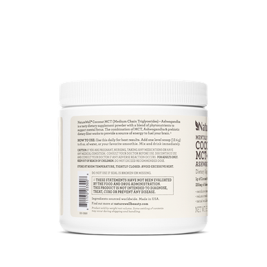 Coconut MCT + Ashwagandha Dietary Supplement Powder Canister