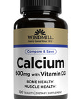 Windmill Calcium With Vitamin D 600 mg Tablets 120 Tablets