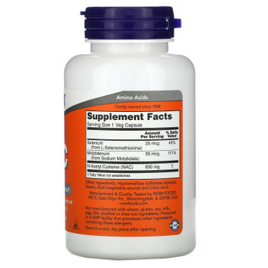 Now Food NAC, (N-Acetyl Cysteine), 600 mg, 100 Veggie Caps