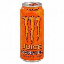 Monster Khaos Energy Drink + Juice, 16 fl oz Cans, 24 Count Pack (EXP: 9/2026) Discontinued/Rare Khaos