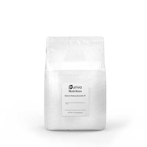 Stevia Reb M powder (RebM Rebaudioside M) 1 ounce 1000 servings Puriva Nutrition Superior to Reb A Reb D and stevia extracts
