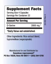 Relentless Improvement D-Serine 90 caps