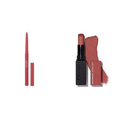 Revlon Bundle Of Lip Liner By Revlon Colorstay 650 Pink + Revlon Lipstick Colorstay Suede Ink Built-In Primer Infused With Vitamin E Waterproof Smudgeproof Matte Color 003 Want It All (Pack Of 2)