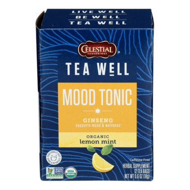 Organic Mood Tonic Wellness Tea 12 Bags (Case of 6) By Teawell