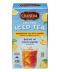 Cold Brew Iced Tea Sweetened Tea with Lemon 18 Bags (Case of 6) By Celestial Seasonings