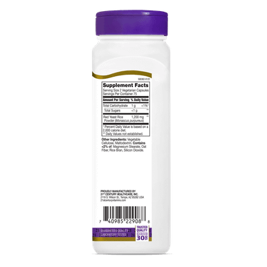 21st Century Red Yeast Rice Vegetarian Capsules 150 ea