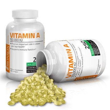 Bronson Vitamin A 10,000 IU Premium Non-GMO Formula, 250 Softgels