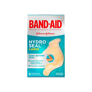BAND-AID Brand Hydro Seal Large Waterproof Adhesive Bandages for Wound Care and Blisters, 6 ct 1 ea