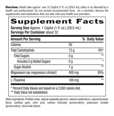 Country Life Magnesium Citrate + L Theanine liquid 32oz