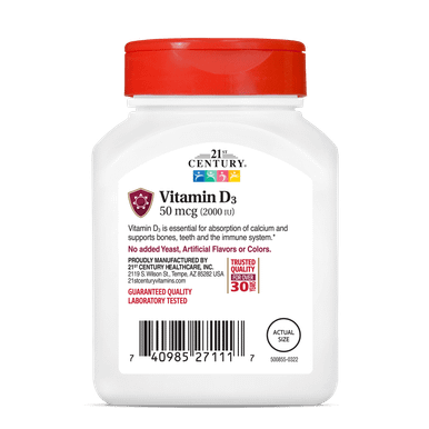 21st Century Vitamin D3 2000 IU Tablets 110 ea