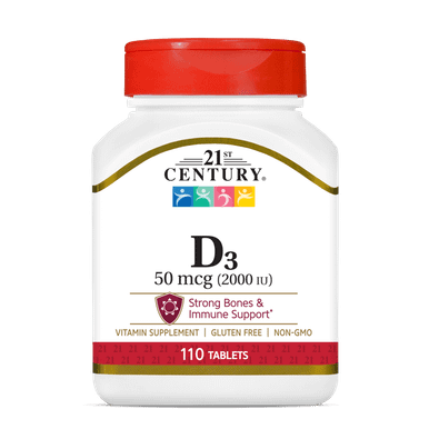 21st Century Vitamin D3 2000 IU Tablets 110 ea