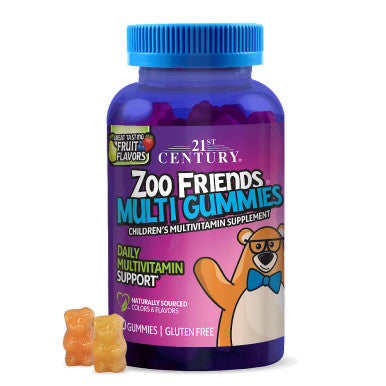 21st Century Zoo Friends Multi Gummies, Fruit 60 Count