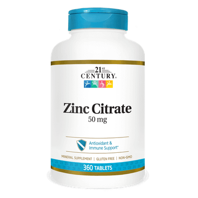 21St Century Healthcare Zinc Citrate Tablets 50Mg, 360 Count, White