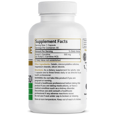 Bronson Acetyl L-Carnitine - 500 MG 60 Count