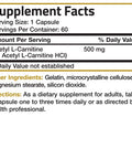 Bronson Acetyl L-Carnitine - 500 MG 60 Count